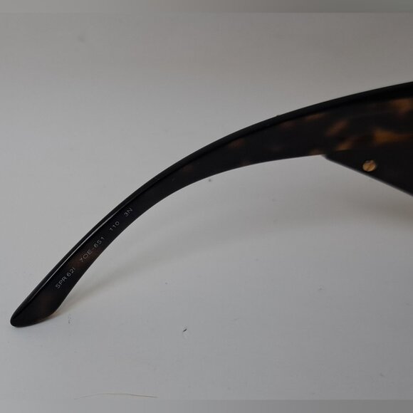 Prada Women's Sunglasses Shield Triangle Logo Mask Gold Tortoise Brown SPR 621 - Picture 5 of 14